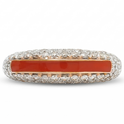 Colored Enamel Natural Diamond Ring