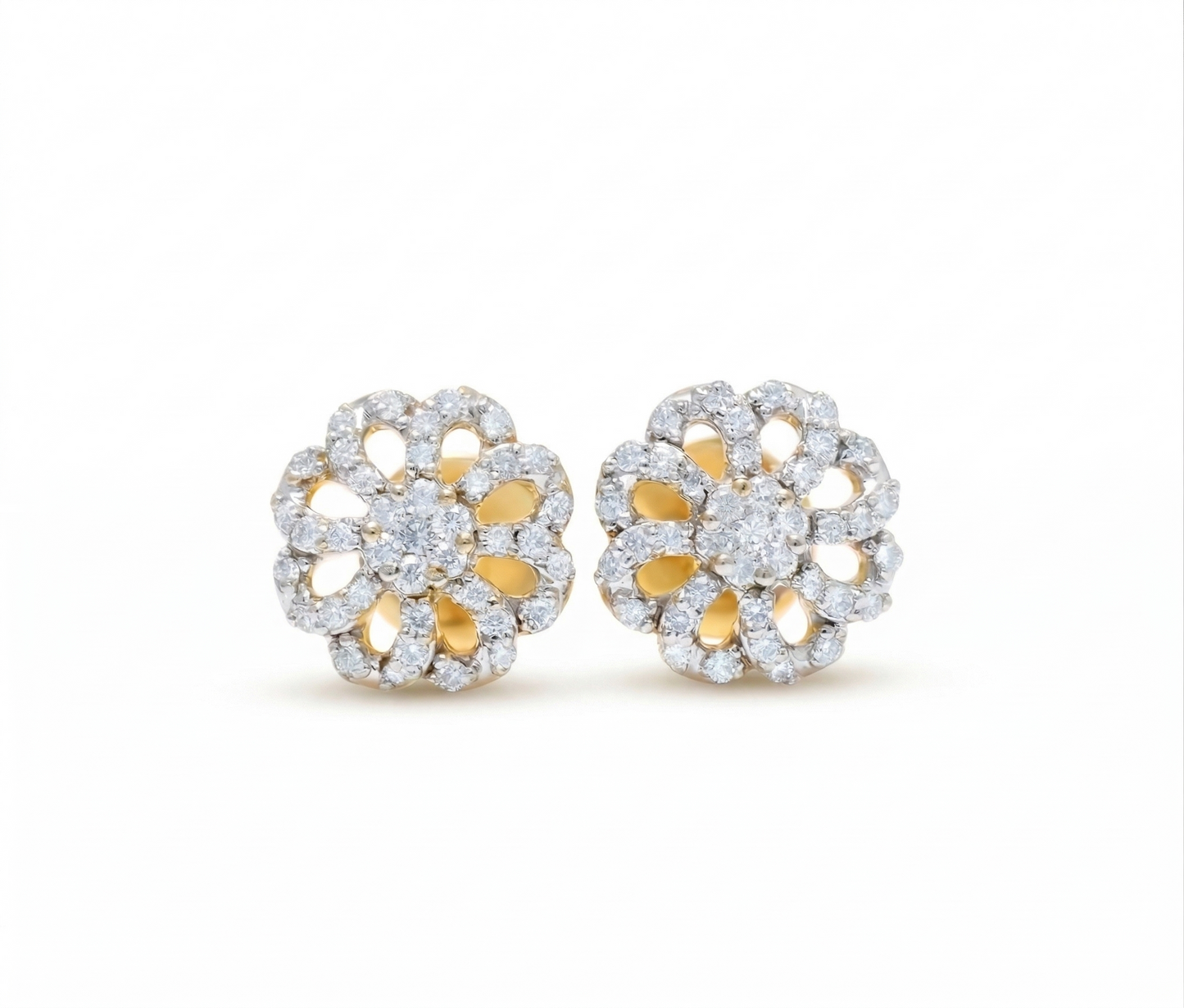 Flower Diamond Stud Earrings