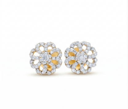 Flower Diamond Stud Earrings
