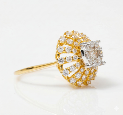 Floral Diamond Cluster Ring