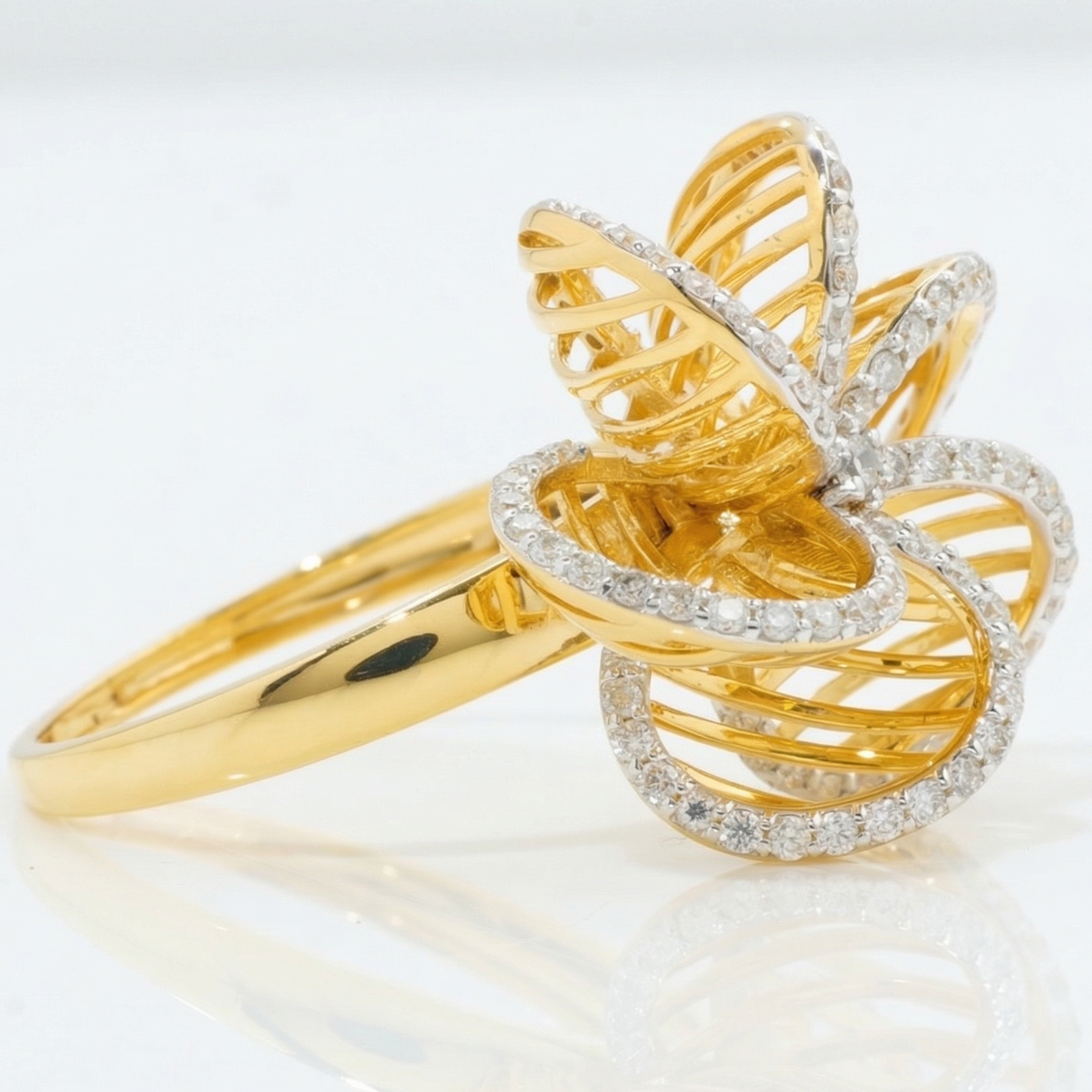 Floral Natural Diamond Cocktail Ring