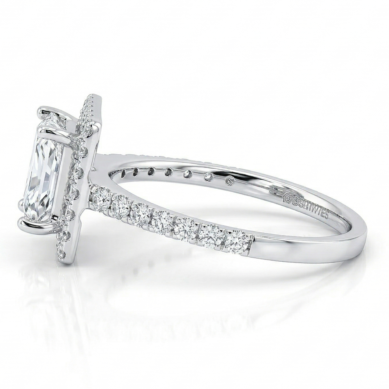 Princess Halo Solitaire Diamond Ring