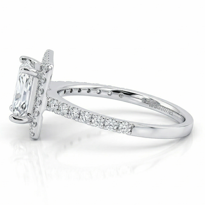 Princess Halo Solitaire Diamond Ring