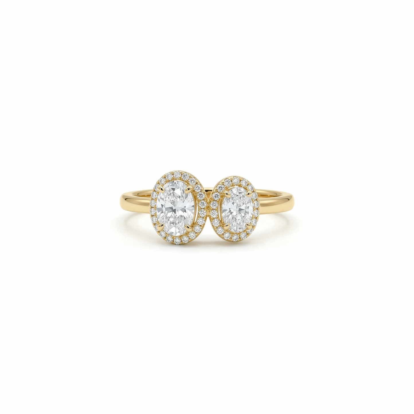 Twin Oval Halo Diamond Ring