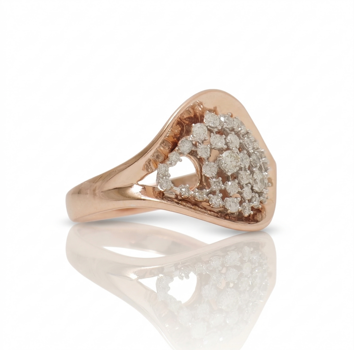 Leaf Cluster Natural Diamond Ring
