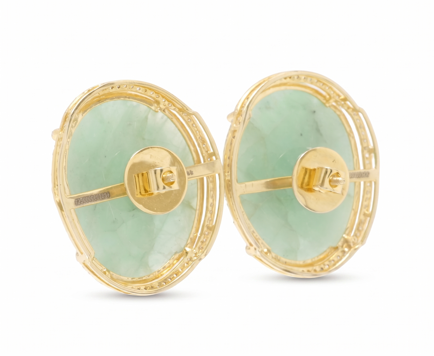 Oval Natural Emerald & Natural Diamond Halo Earrings