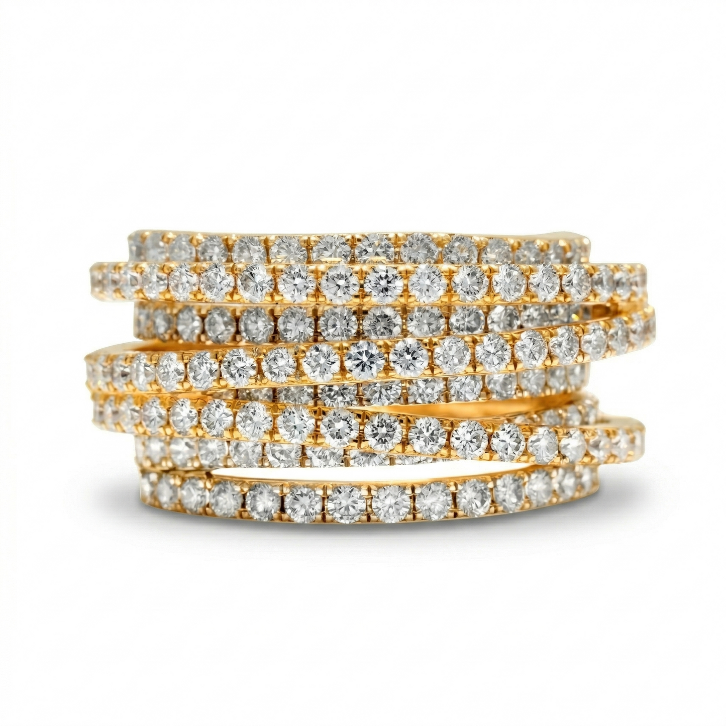 Multi-Layer Natural Diamond Wrap Ring