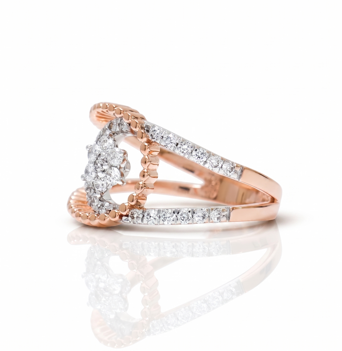 Floral Gold Diamond Ring