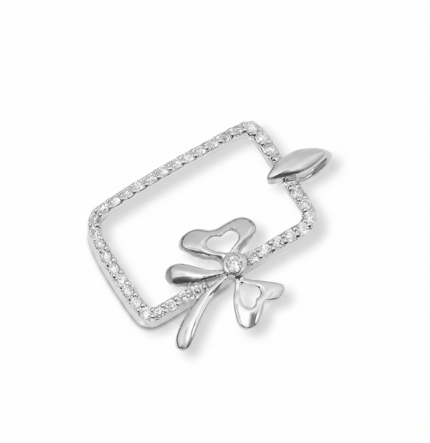 Bow Frame Natural Diamond Pendan