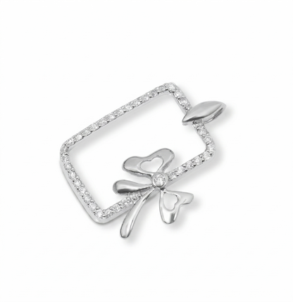 Bow Frame Natural Diamond Pendan