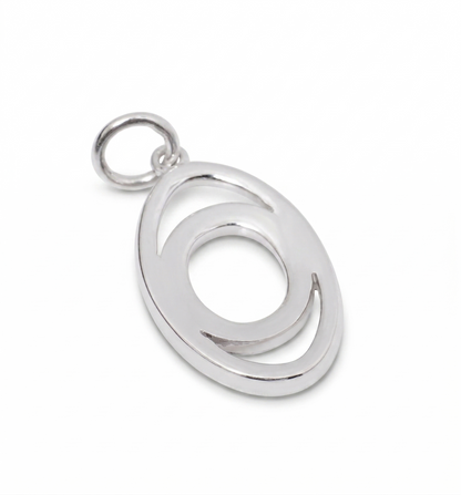 Oval Loop Natural Diamond Pendant