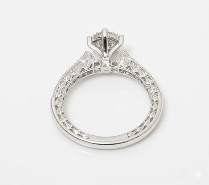 Natural Diamond Round Halo Engagement Ring 14K Gold