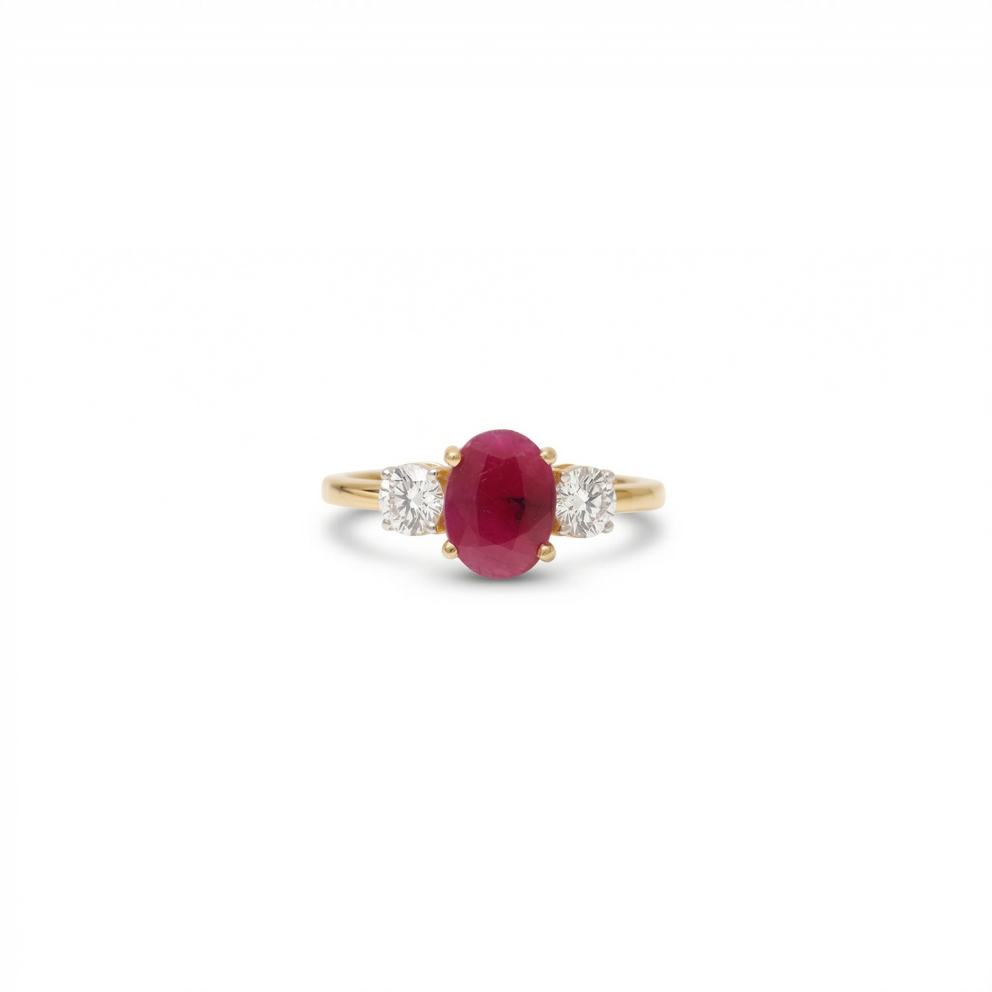 Oval Ruby Natural Diamond Ring
