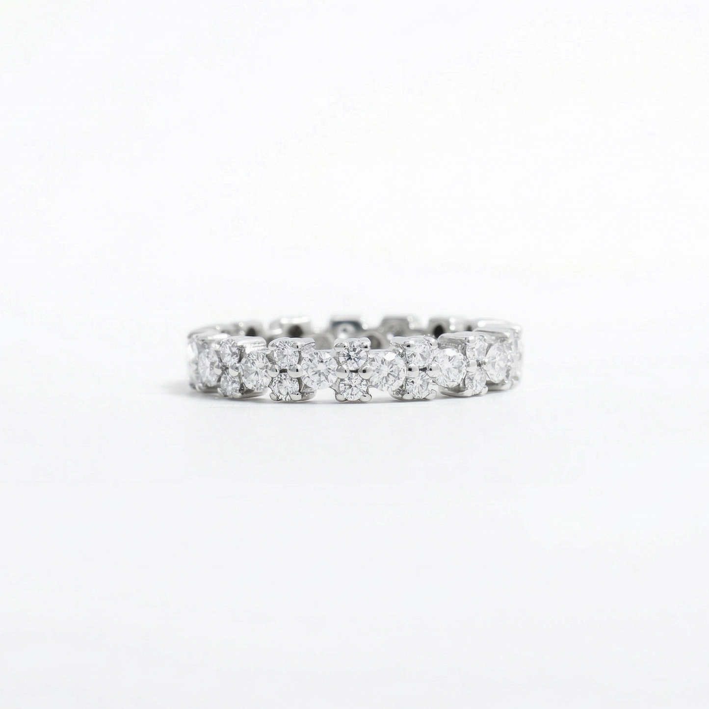 Cluster Natural Diamond Eternity Stackable Band Ring