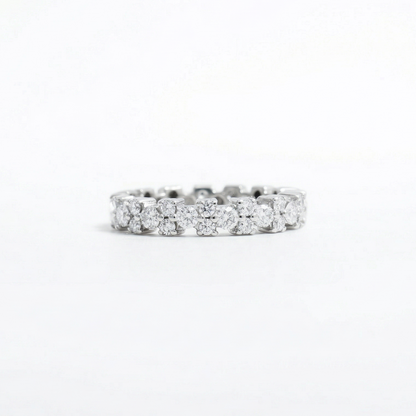 Cluster Natural Diamond Eternity Stackable Band Ring
