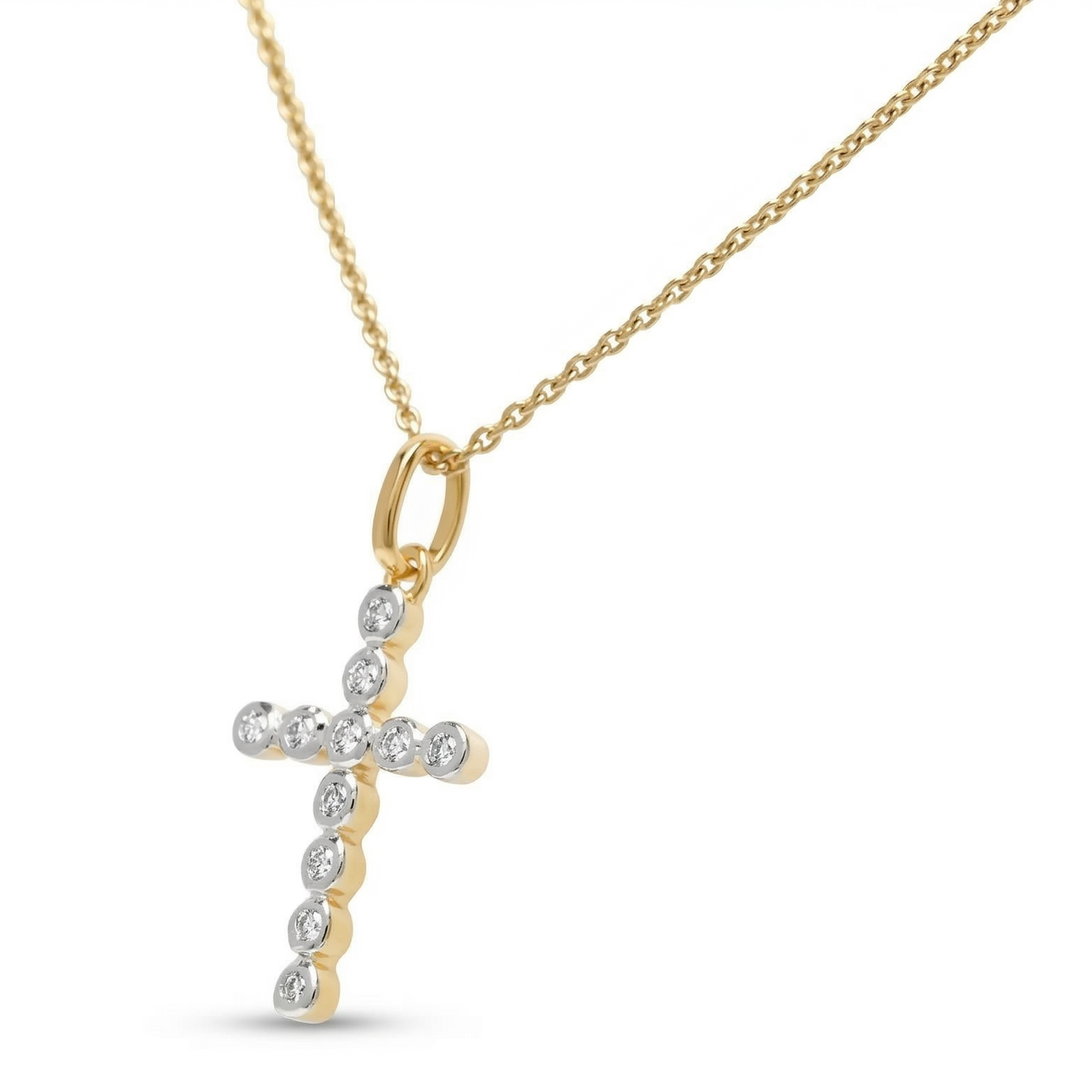 Cross Natural Diamond Pendant Necklace