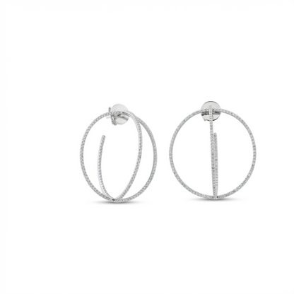 Crossover Natural Diamond Hoop Earrings