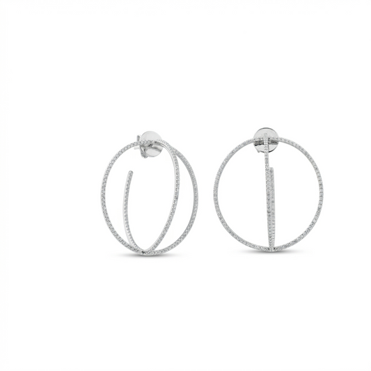 Crossover Natural Diamond Hoop Earrings