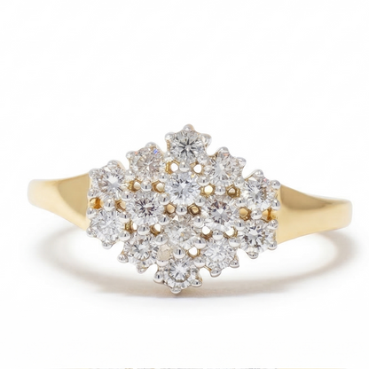 Snowflake Cluster Natural Diamond Ring