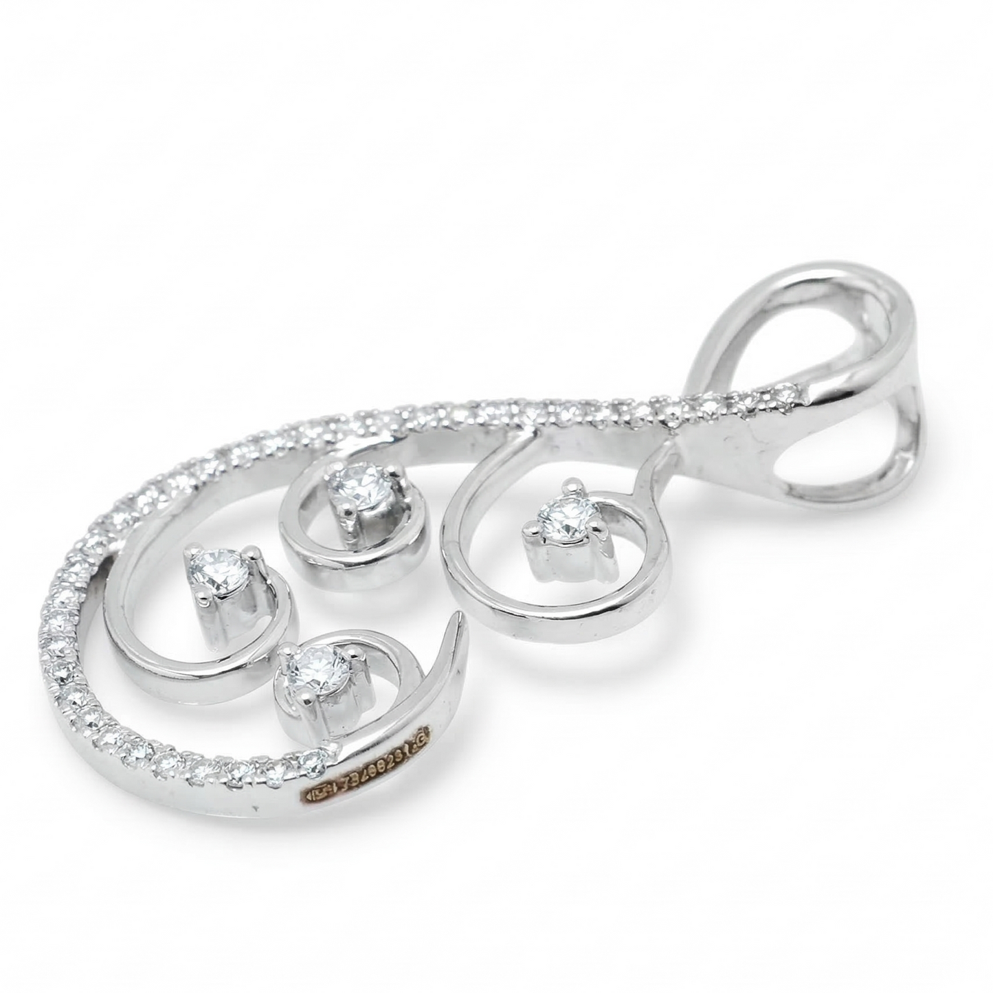 Floral Vine Natural Diamond Pendant