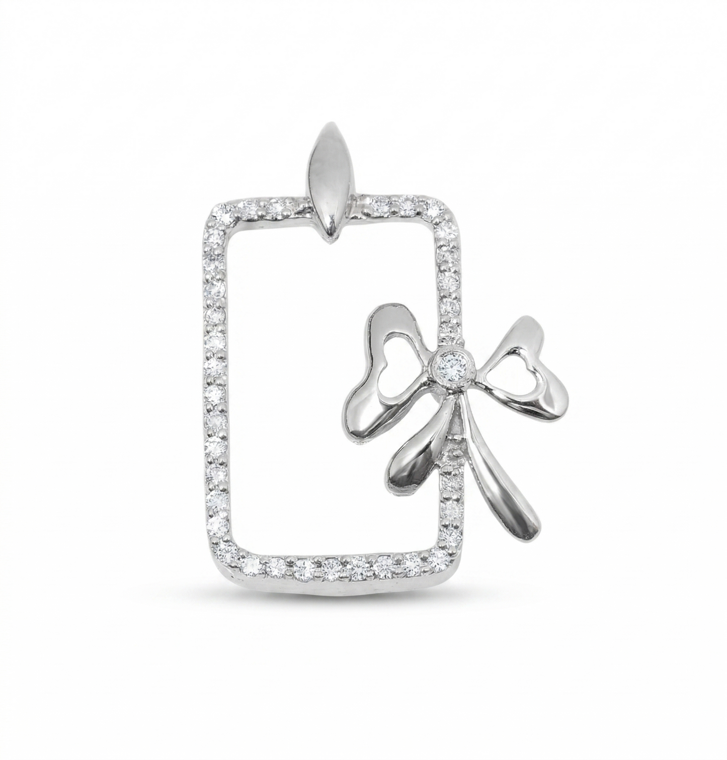 Bow Frame Natural Diamond Pendan