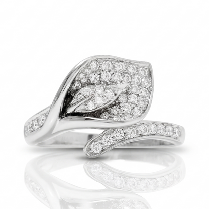 Leaf Natural Diamond Wrap Ring