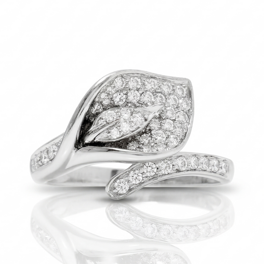 Leaf Natural Diamond Wrap Ring