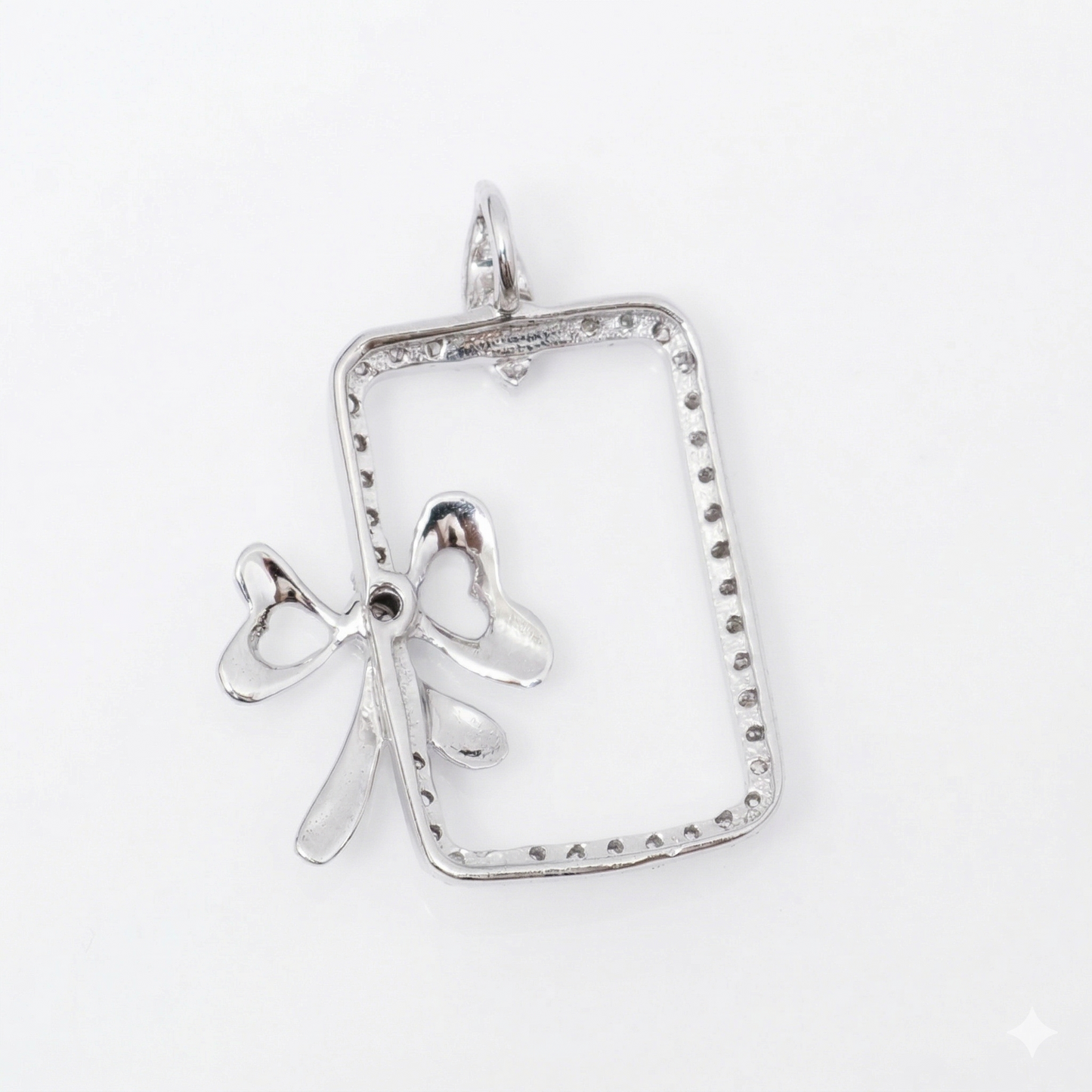 Bow Frame Natural Diamond Pendan