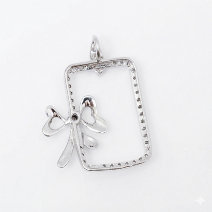 Bow Frame Natural Diamond Pendan
