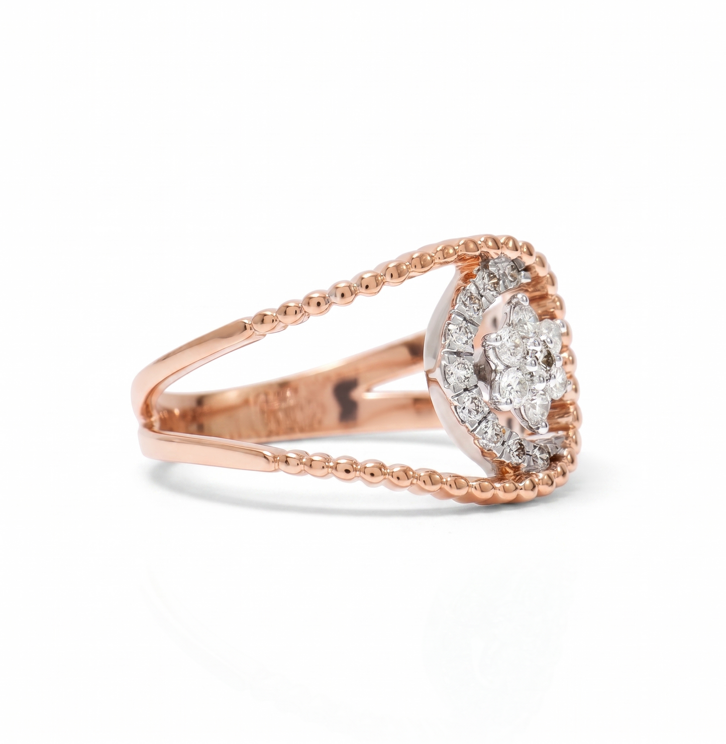 Floral Gold Diamond Ring