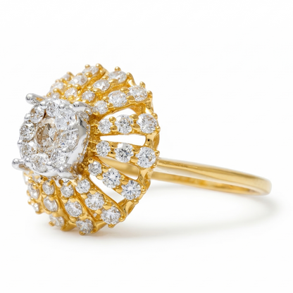 Floral Diamond Cluster Ring