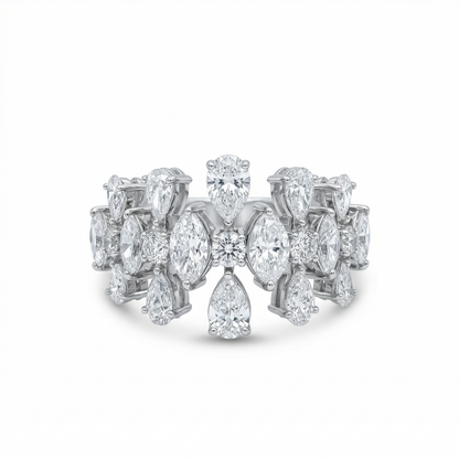 Cluster Floral Fancy Natural Diamond Ring