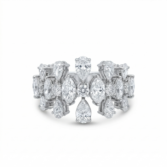 Cluster Floral Fancy Natural Diamond Ring