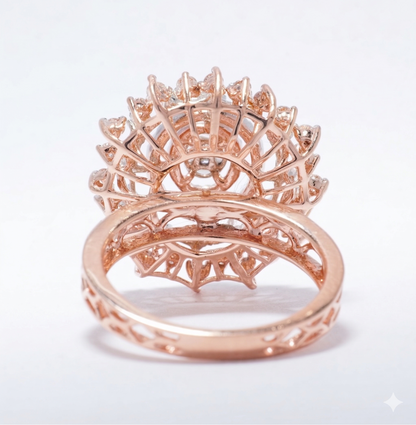 Flower Halo Natural Diamond Ring