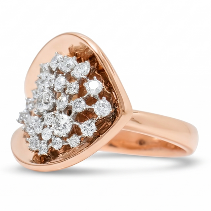 Leaf Cluster Natural Diamond Ring