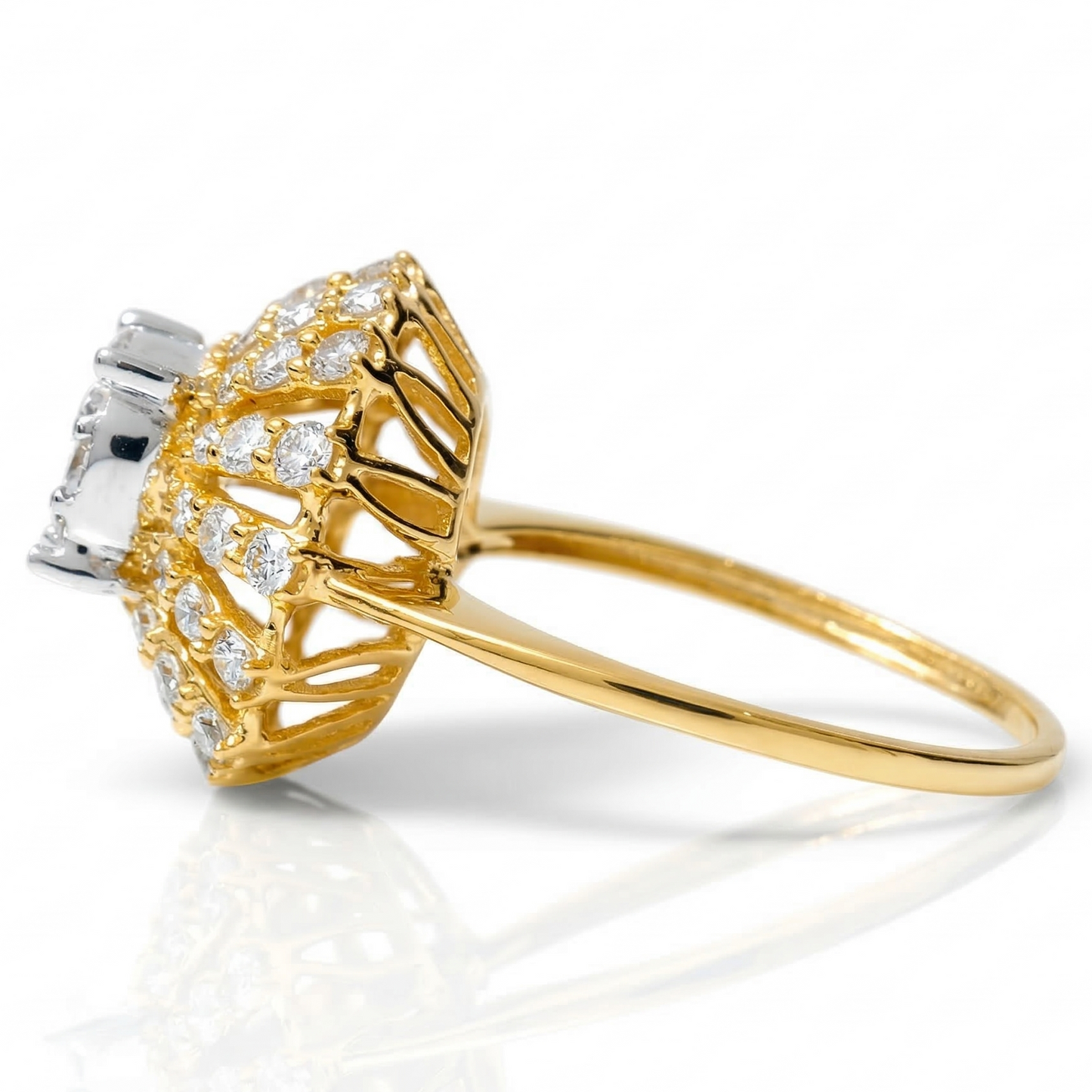 Floral Diamond Cluster Ring