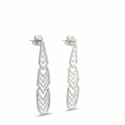 Geometric Chandelier Natural Diamond Earrings