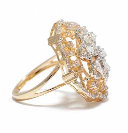 Flower Cluster Diamond Ring