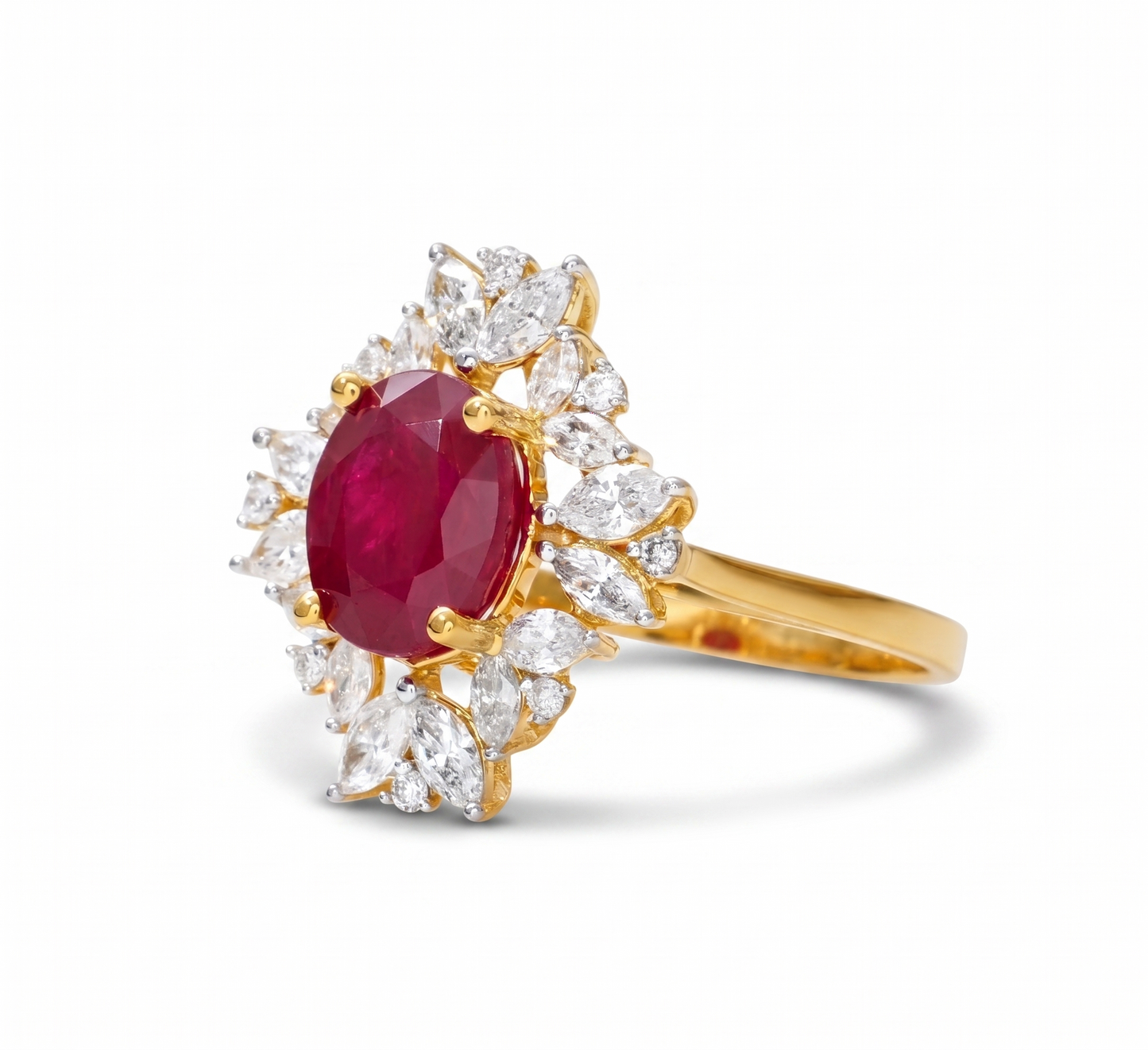 Oval Ruby Diamond Ring