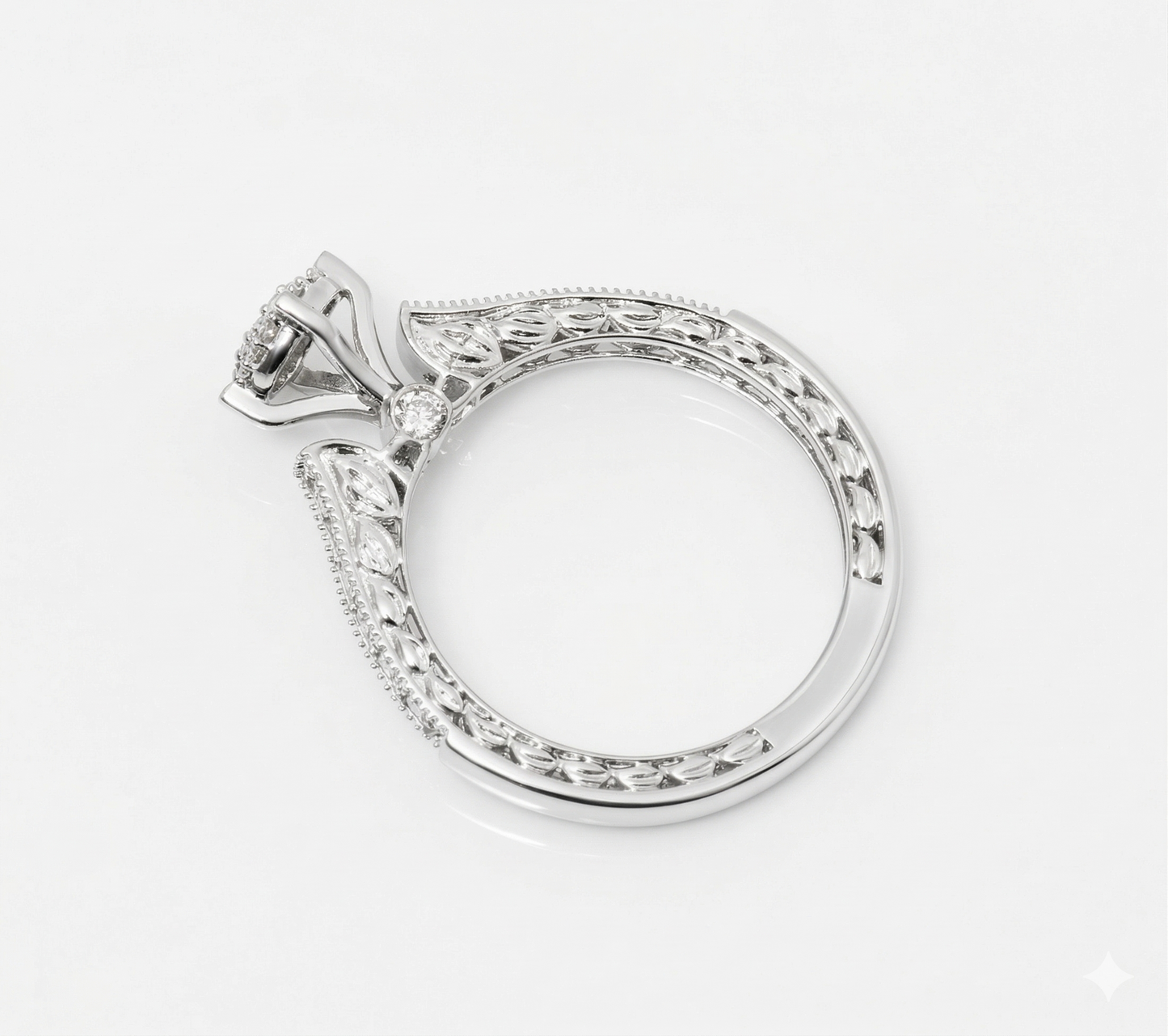 Natural Diamond Round Halo Engagement Ring 14K Gold