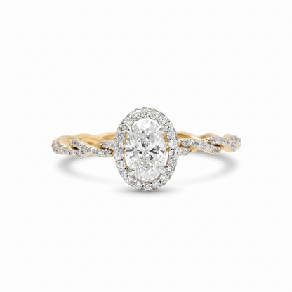 Oval Halo Natural Diamond Ring