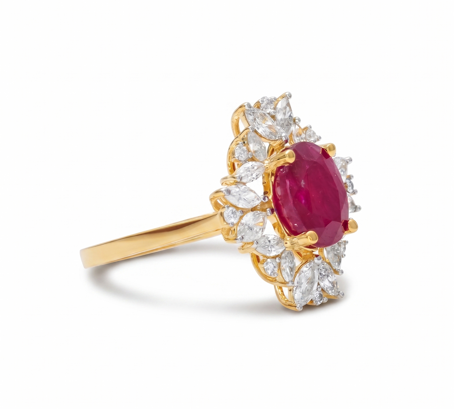 Oval Ruby Diamond Ring