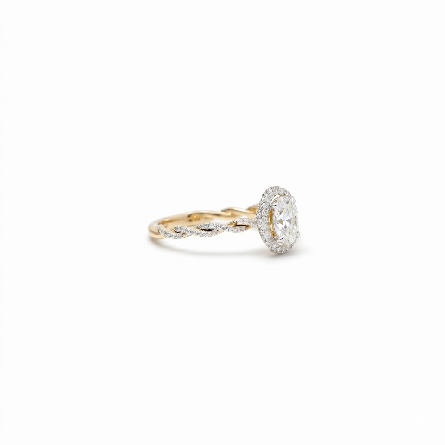 Oval Halo Natural Diamond Ring