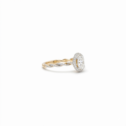 Oval Halo Natural Diamond Ring