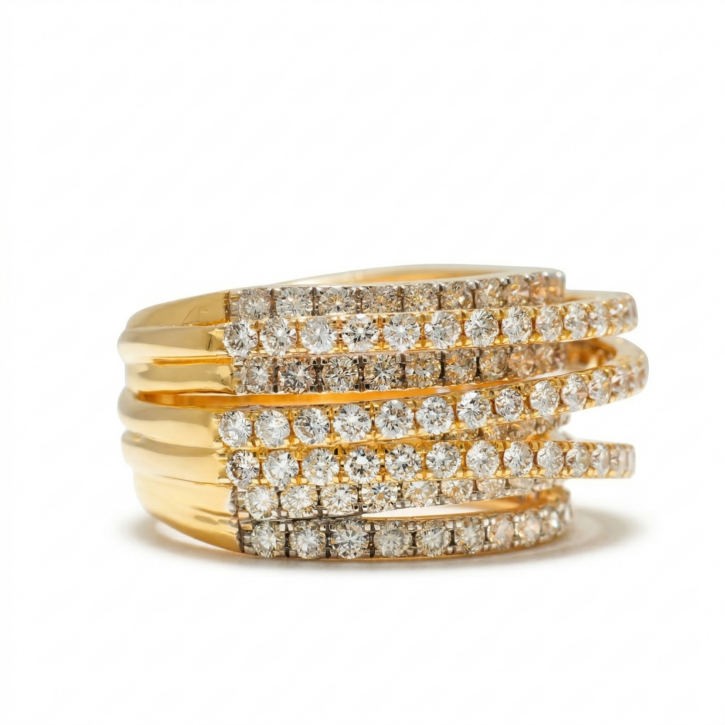 Multi-Layer Natural Diamond Wrap Ring
