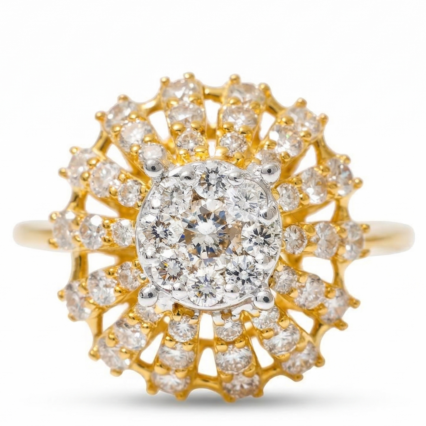 Floral Diamond Cluster Ring