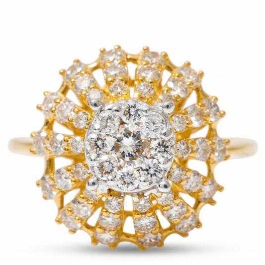 Floral Diamond Cluster Ring