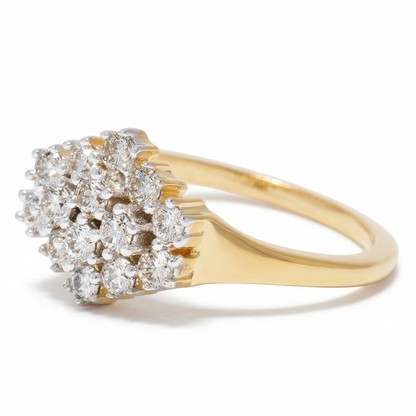 Snowflake Cluster Natural Diamond Ring