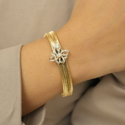 Floral Diamond Mesh Bracelet