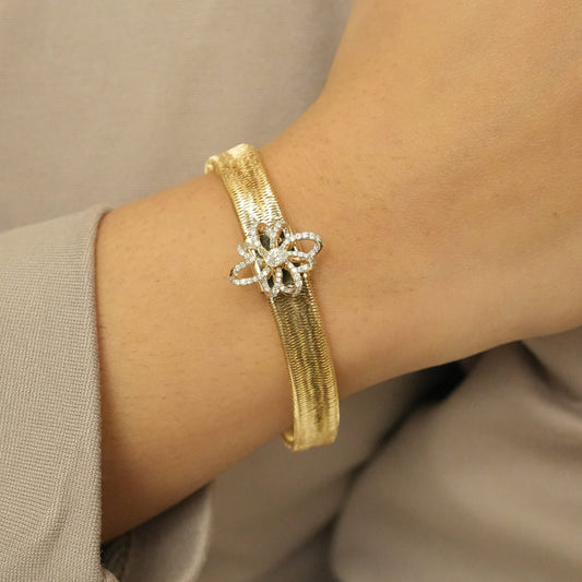 Floral Diamond Mesh Bracelet